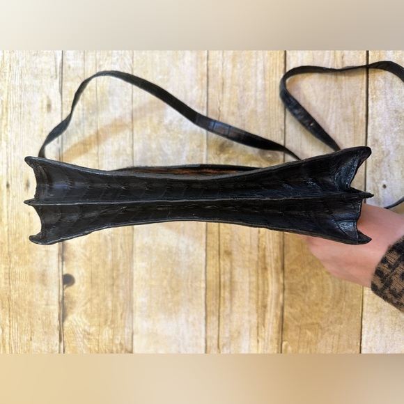 Nancy Gonzalez Croc Convertible Shoulder Bag Clutch Leopard on Calf Hair - Picture 3 of 12